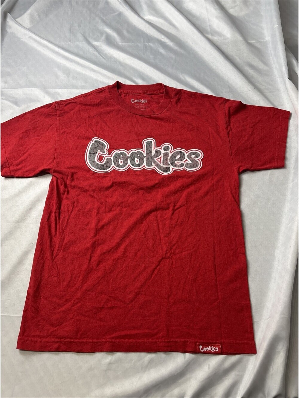 Cookies Red Graphic Logo T-Shirt Medium 100% Cotton